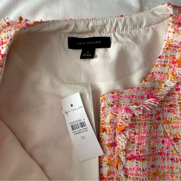 Ann Taylor Tweed Fringe Blazer Jacket - Picture 5 of 7